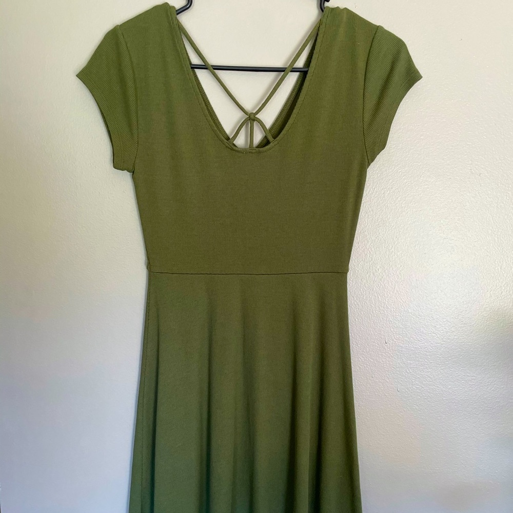 Green Dress Back Cutout